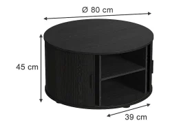 Mesa de centro preto 80x80x45 selva