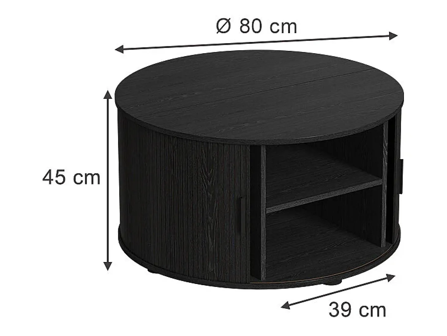 Mesa de centro preto 80x80x45 selva