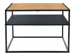 Mesa de centro quadrada 40 x 55 x 55 cm com espaço de armazenamento efeito madeira preta 03_0008431