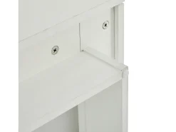 Mesa de centro quadrada com 4 gavetas - Tampo deslizante pequeno - Acabamento brilhante - Branco