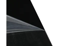 Mesa de centro quadrada com 4 gavetas e iluminação LED - Acabamento em preto brilhante