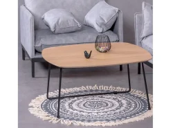 Mesa de centro quadrada em Madeira de Carvalho (80x80cm) - Modin - Carvalho