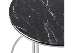 Mesa de centro redonda 50 x 80 cm em mármore preto e prata 03_0008425