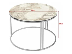 Mesa de centro redonda 50 x 80 cm em mármore branco prateado 03_0008423