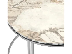 Mesa de centro redonda 50 x 80 cm em mármore branco prateado 03_0008423