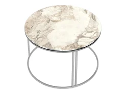 Mesa de centro redonda 50 x 80 cm em mármore branco prateado 03_0008423