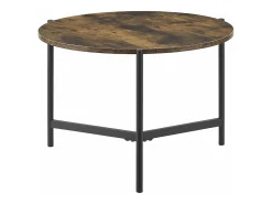 Mesa de centro redonda 42 x 60 cm com efeito de madeira escura 03_0008494