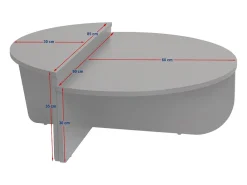 Mesa de centro redonda antracite 90cm modular VARI