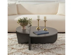 Mesa de centro redonda antracite 90cm modular VARI