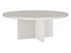 Mesa de centro redonda com tampo laminado de 3 cm taupe 100 cm