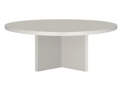 Mesa de centro redonda com tampo laminado de 3 cm taupe 100 cm
