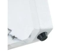 Mesa de centro redonda com pés em efeito mármore branco - Tampo em vidro