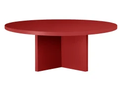 Mesa de centro redonda com tampo laminado de 3 cm vermelho Llama 100 cm