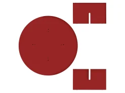 Mesa de centro redonda com tampo laminado de 3 cm vermelho Llama 100 cm