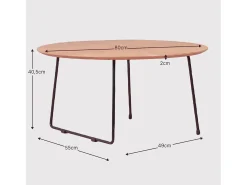 Mesa de centro redonda de carvalho (80cm) - Modin - Carvalho