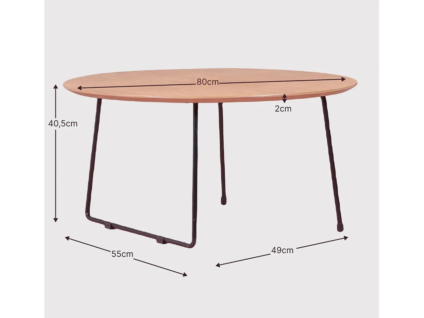 Mesa de centro redonda de carvalho (80cm) - Modin - Carvalho
