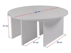 Mesa de centro redonda duo pinho atlântico 90cm - Modular e elegante