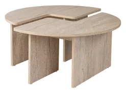 Mesa de centro redonda duo pinho atlântico 90cm - Modular e elegante