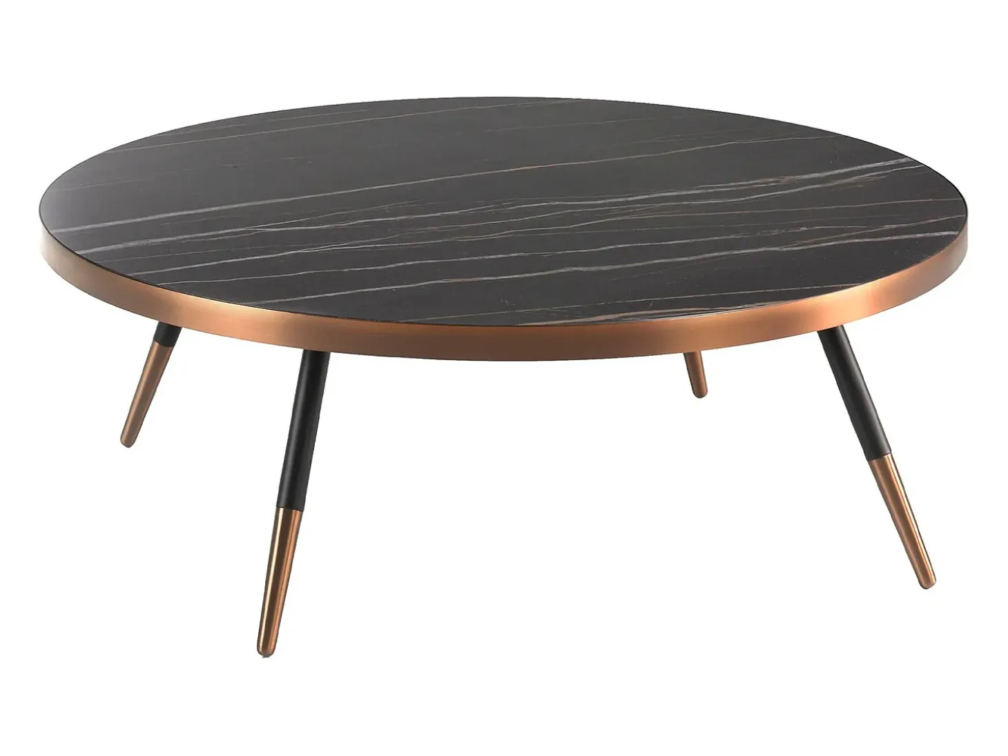 Mesa de centro redonda em mármore porcelânico e aço preto 2068 ANGEL CERDA