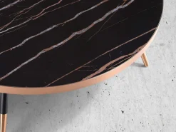 Mesa de centro redonda em mármore porcelânico e aço preto 2068 ANGEL CERDA