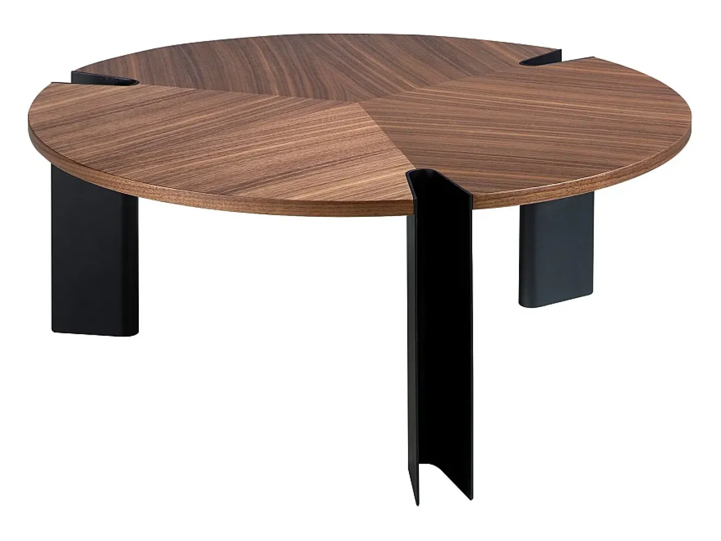 Mesa de centro redonda em nogueira e aço preto 2113 ANGEL CERDA