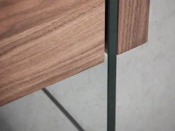 Mesa de centro retangular em nogueira e vidro temperado 2050 ANGEL CERDA