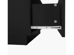 Mesa de centro retangular 100x50x35,5cm com 2 gavetas laterais e tampo de vidro, LED, preta