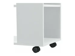 Mesa de centro retangular com rodízios para sala de estar móvel elegante com prateleira de armazenamento 60 x 70 x 35 cm branca 03_0006173