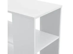 Mesa de centro retangular com rodízios para sala de estar móvel elegante com prateleira de armazenamento 60 x 70 x 35 cm branca 03_0006173