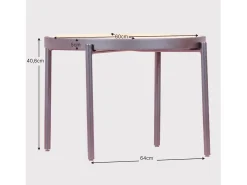 Mesa de centro retrô com detalhes em rattan natural (60cm) - North - Preto
