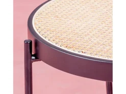 Mesa de centro retrô com detalhes em rattan natural (60cm) - North - Preto