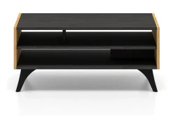 Mesa de centro Soah madeira e preto 40cm
