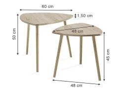 Mesa de centro sonoma 60x60x50 twino