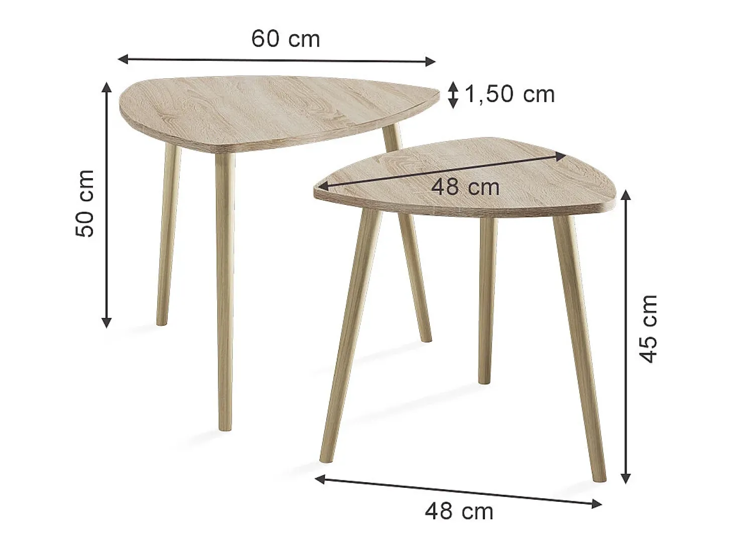 Mesa de centro sonoma 60x60x50 twino