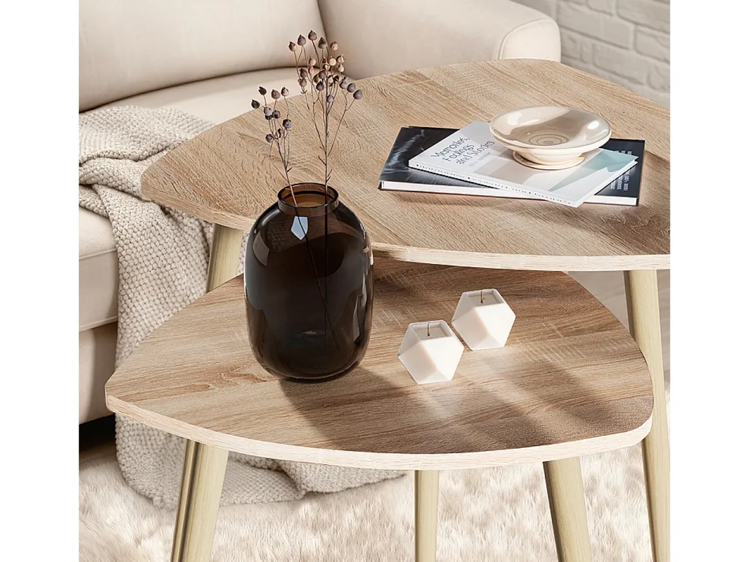 Mesa de centro sonoma 60x60x50 twino