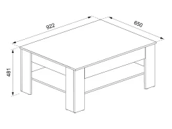 Mesa de centro sonoma 92.2x65x48 milan