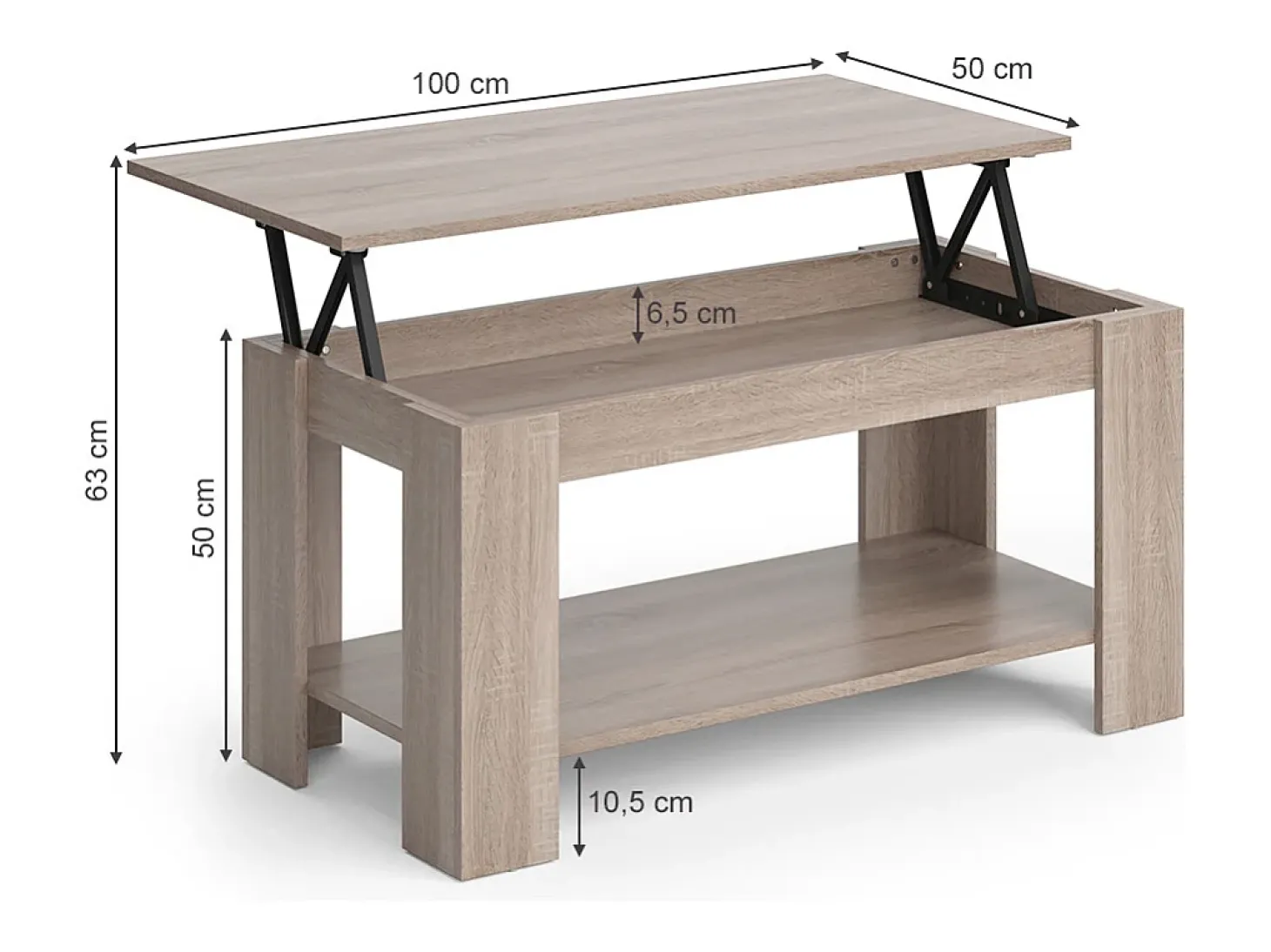 Mesa de centro sonoma 100x50x50 lorenz