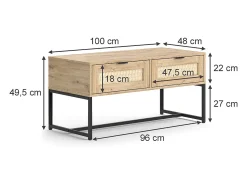 Mesa de centro sonoma 100x48x49.5 natal