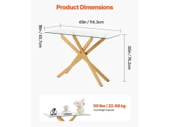 Mesa de Centro SucceBuy em Vidro Moderna, com Tampos de Vidro Temperado e Pernas Cruzadas de Metal, Equipada com Pés Ajustáveis Antiderrapantes, Ideal para Sala