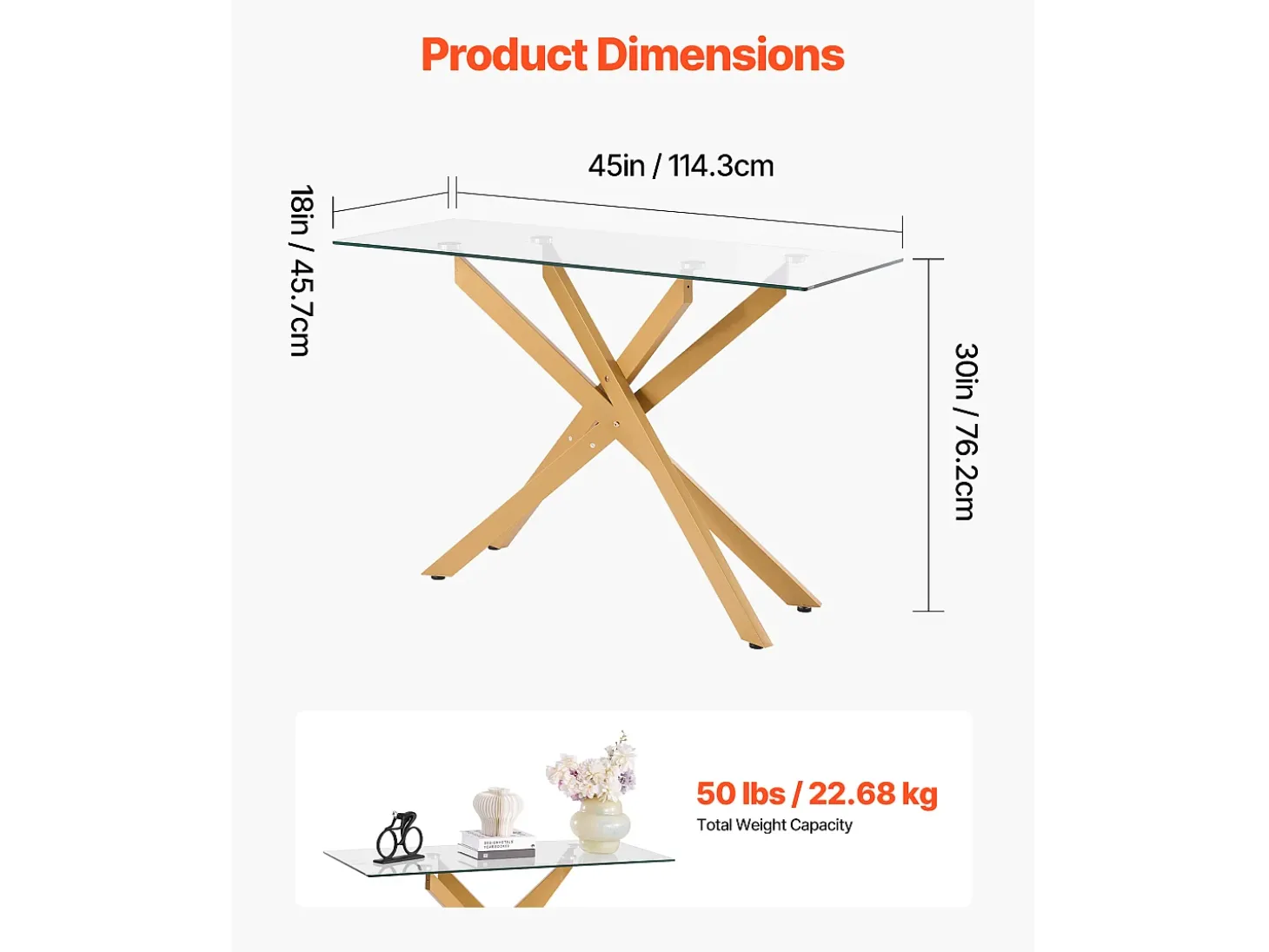 Mesa de Centro SucceBuy em Vidro Moderna, com Tampos de Vidro Temperado e Pernas Cruzadas de Metal, Equipada com Pés Ajustáveis Antiderrapantes, Ideal para Sala