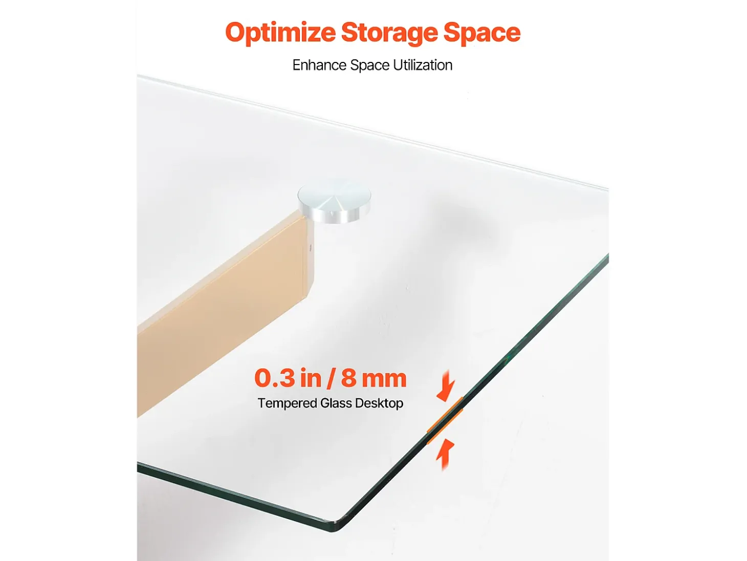 Mesa de Centro SucceBuy em Vidro Moderna, com Tampos de Vidro Temperado e Pernas Cruzadas de Metal, Equipada com Pés Ajustáveis Antiderrapantes, Ideal para Sala