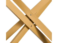 Mesa de Centro SucceBuy em Vidro Moderna, com Tampos de Vidro Temperado e Pernas Cruzadas de Metal, Equipada com Pés Ajustáveis Antiderrapantes, Ideal para Sala