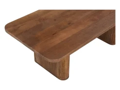 Mesa de centro TALVORA – Madeira de mangueira maciça – Mesa de centro retangular 120x60 cm – Design rústico e natural