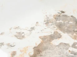 Mesa de centro tampos giratórios cerâmica e vidro temperado efeito mármore branco - ELDOVA