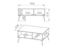 Mesa de centro Thalia azul 42cm