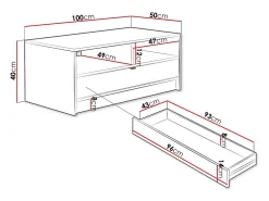 Mesa de centro Tireno - 100 cm X 40 cm X 50 cm - branca