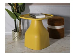Mesa de Centro VKH707, Amarelo, 50x48x48 cm, Kendra Home