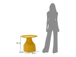 Mesa de Centro VKH707, Amarelo, 50x48x48 cm, Kendra Home