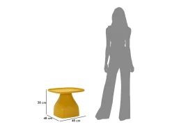 Mesa de Centro VKH708, Amarelo, 38x48x48 cm, Kendra Home