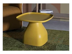 Mesa de Centro VKH708, Amarelo, 38x48x48 cm, Kendra Home